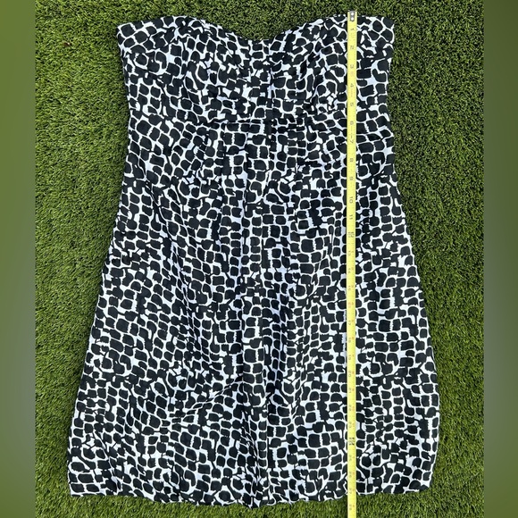 White House Black Market Strapless Silk Dotted Bubble Mini Dress Size 2 - Picture 8 of 13
